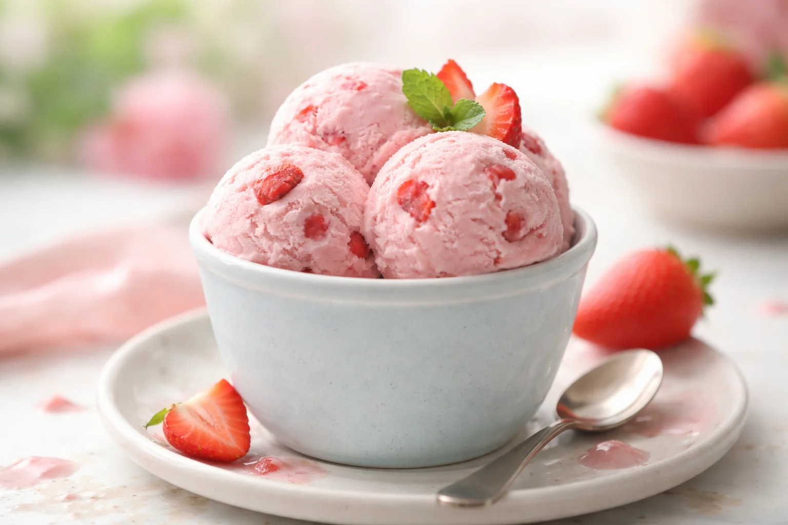 homemade strawberry ice cream