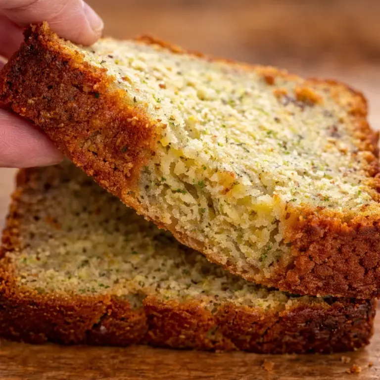 Delicious banana zucchini bread with shredded zucchini and ripe bananas, perfect snack.
