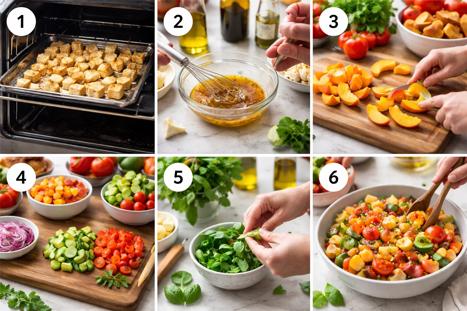 Sweet and Savory Peach Panzanella Salad for Summer Days