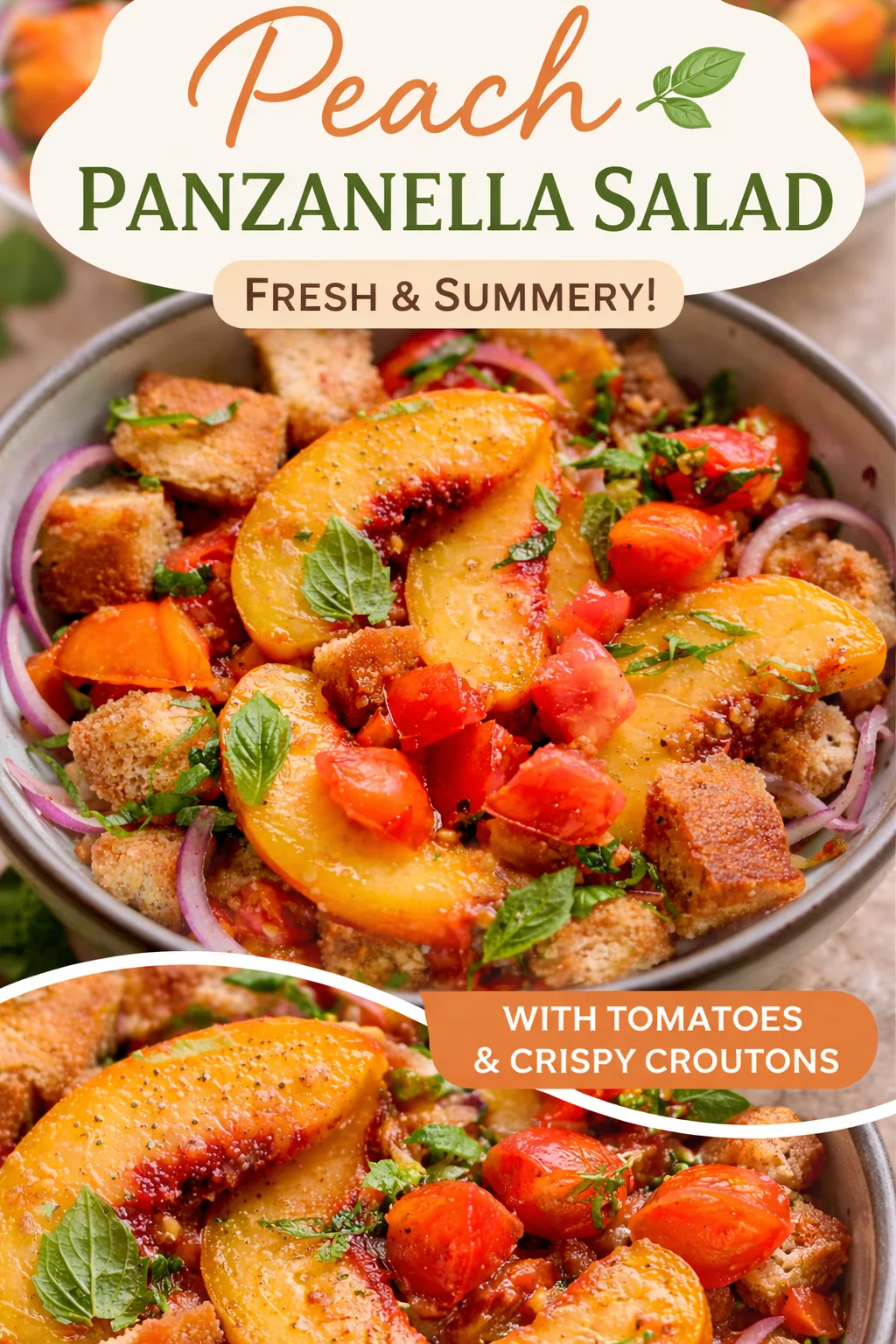 peach panzanella salad