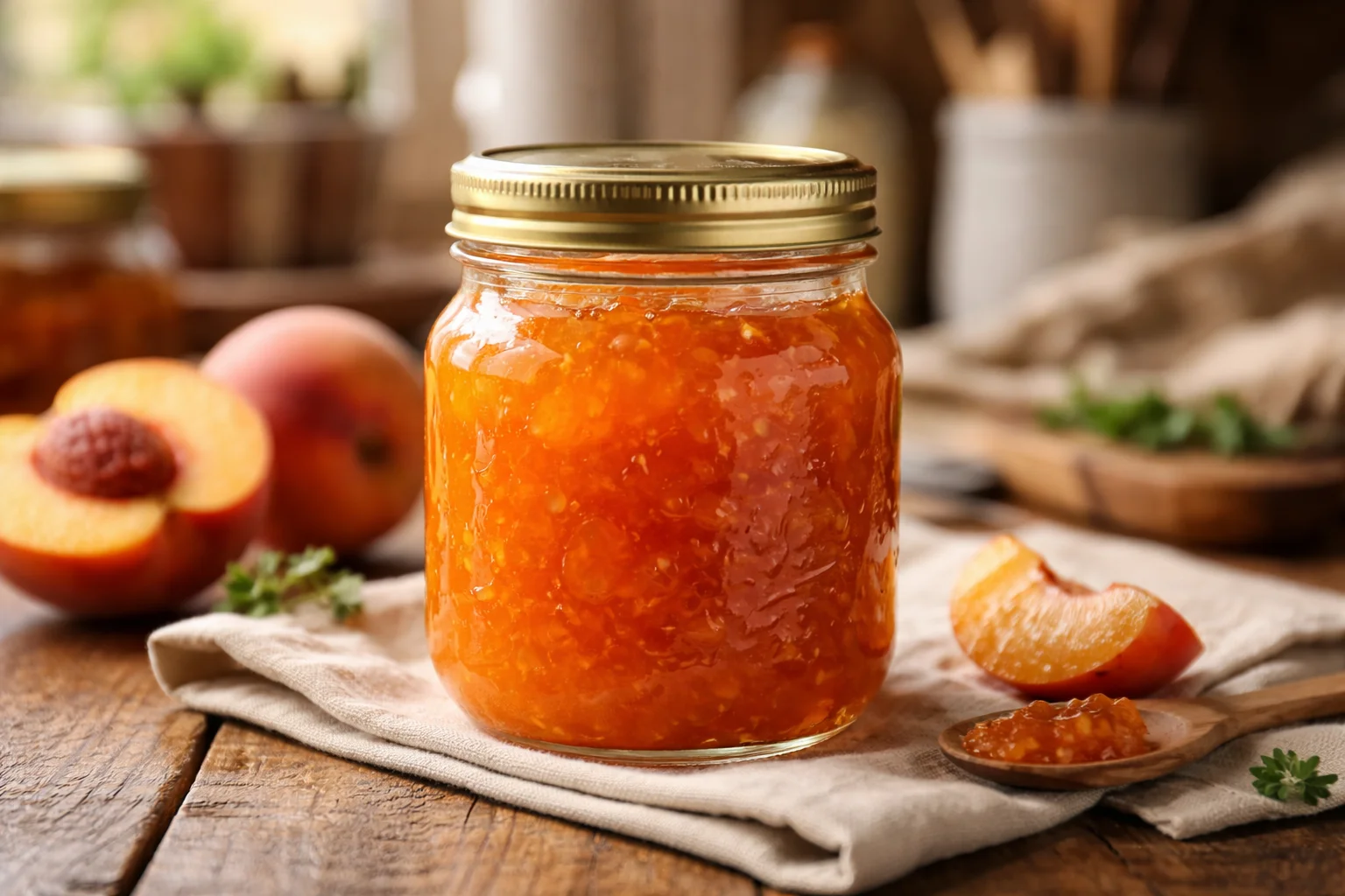 honey sweetened peach jam