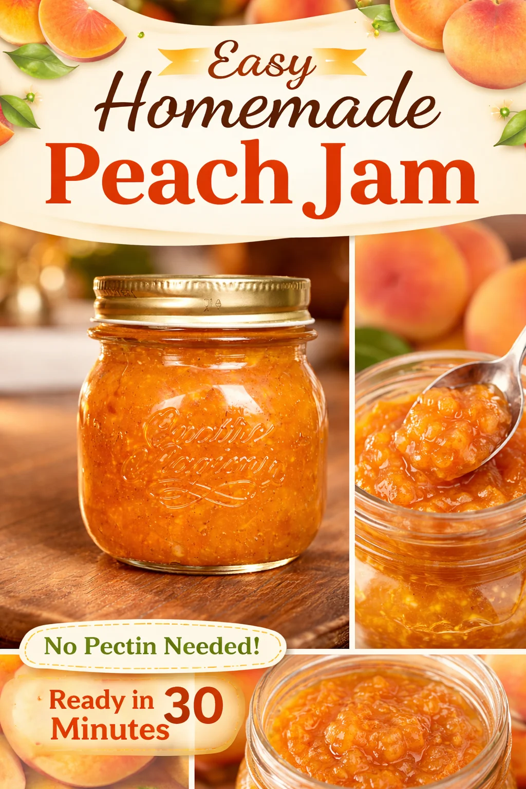Sweet and Simple Honey Sweetened Peach Jam Recipe