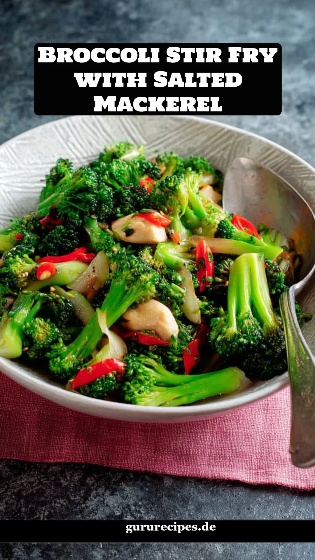 Broccoli Stir Fry with Salted Mackerel