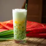 Bubble tea noodles served in coconut milk with toppings, inspired by Lod Chong Singapore.
