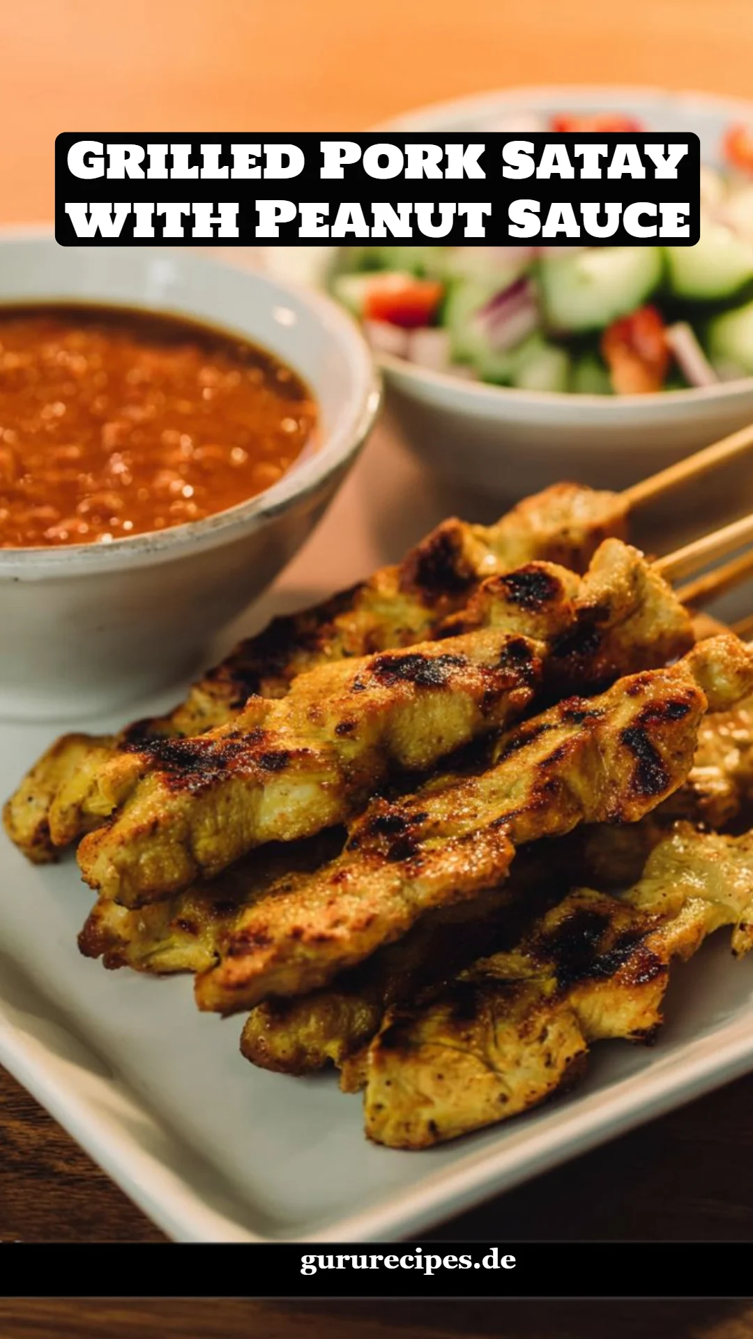 Grilled Pork Satay with Peanut Sauce
