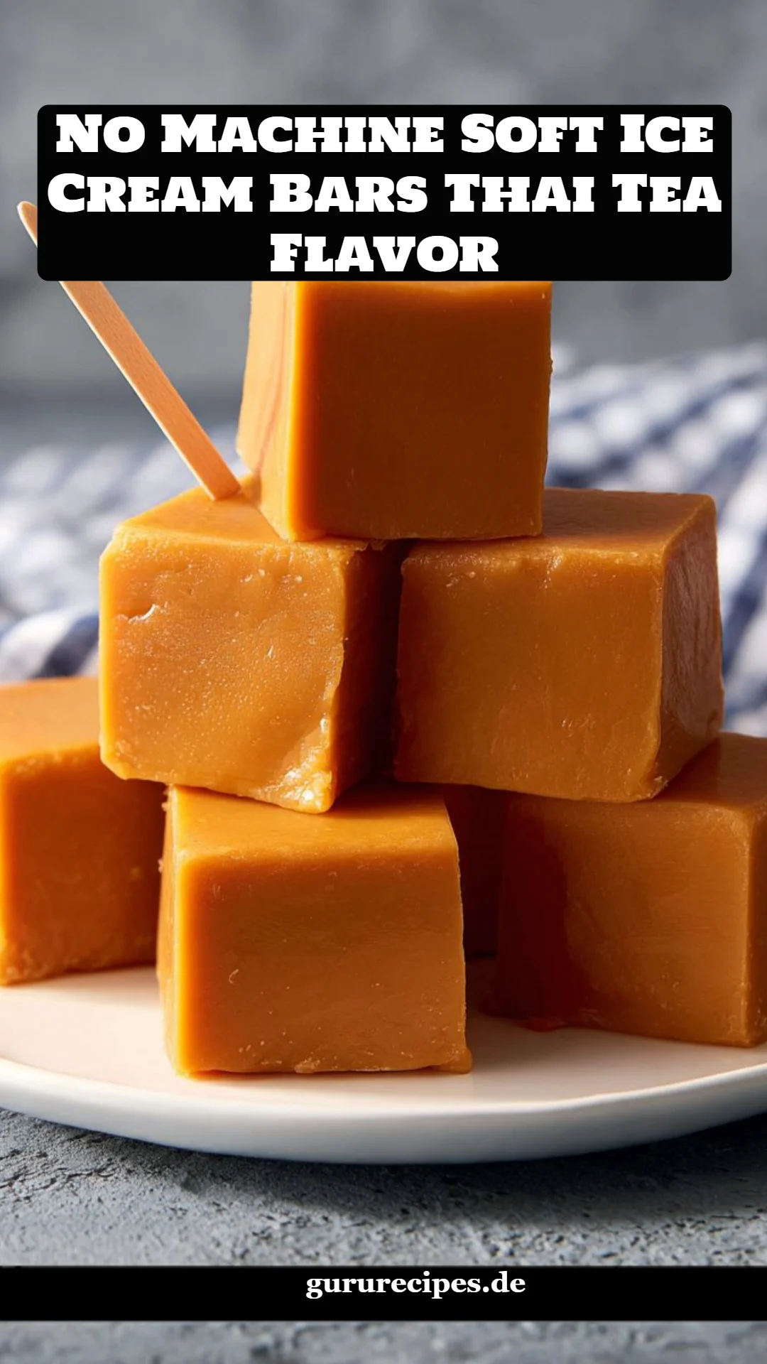 No Machine Soft Ice Cream Bars Thai Tea Flavor