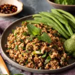 Spicy Thai Chicken Salad with fresh vegetables and succulent grilled chicken