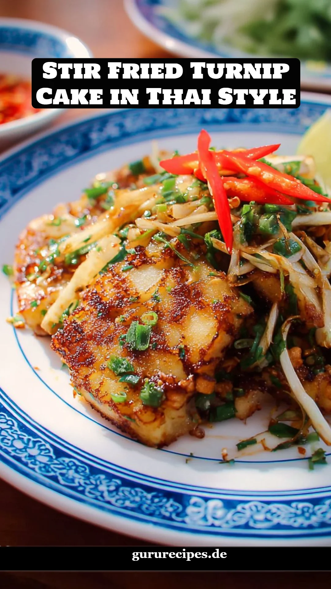 Stir Fried Turnip Cake in Thai Style
