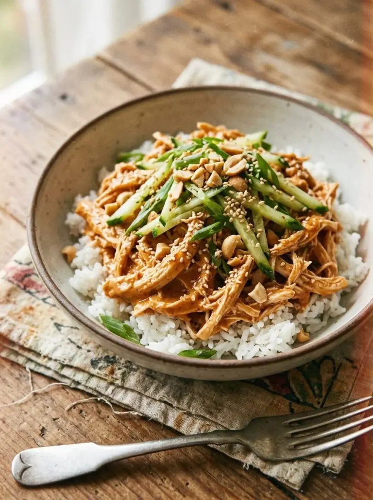 Delicious Bang Bang Chicken Bowl topped with fresh ingredients