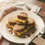 Delicious McGriddle Bites with sweet syrup and savory flavors, perfect breakfast option.
